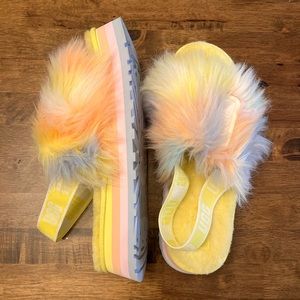 UGG rainbow platform sandal